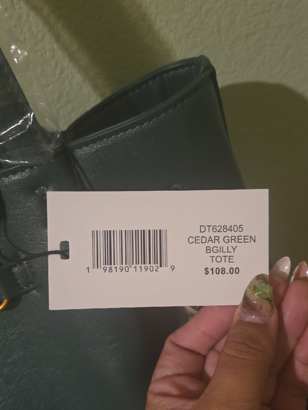 Steve Madden Emerald Green Leather-Look Tote with Gold Hardware - Picture 5 of 5